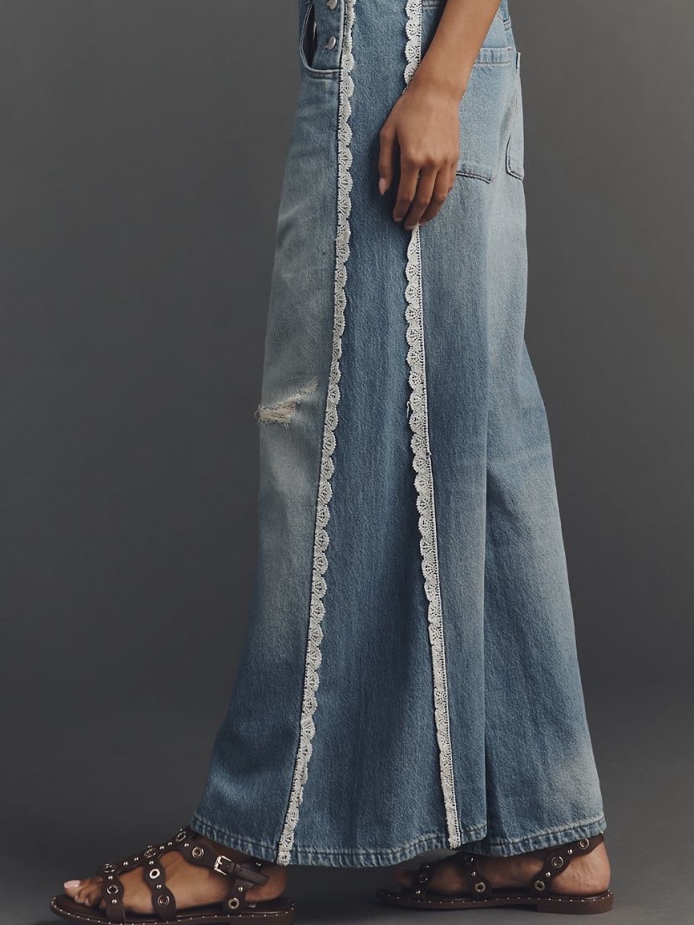 Pilcro adi Lace Trim Overalls - Picture 4 of 8